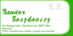 nandor boszkovicz business card